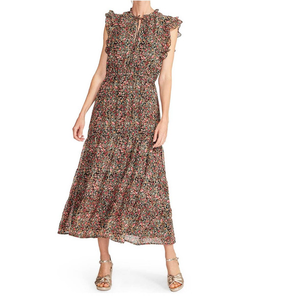 BB Dakota Dresses & Skirts - BB Dakota Steve Madden Darcy Midi Dress XS Floral Tiered Peasant Flutter Sleeve